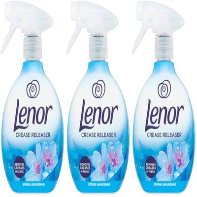 Lenor Crease Releaser Spray Removes Creases in Fabric. Spring Awakening Scent, Package of Three, 3 x 500ml