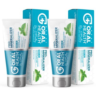 Nano hydroxyapatite Toothpaste Fluoride Free: Pro Remineralizing Toothpaste Plus Anti Cavity Xylitol, Dentist Formulated Tooth Remineralization for Sensitive Teeth & Enamel Support in Wintermint 2 pk