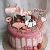 7 Pcs Set Valentine's Day Love Cake Topper Party Supplies For Valentine's Day Wedding Engagement Party Supplies view 2