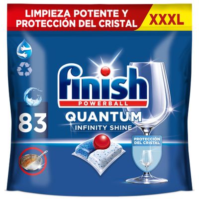 Finish Quantum Infinity Shine Dishwasher Tablets - Powerful Cleaning, Grease Dissolving Power and Shine - 83 Finish Caps
