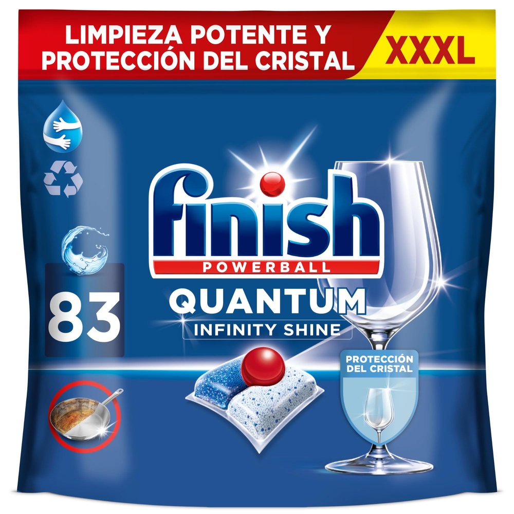 Finish Quantum Infinity Shine Dishwasher Tablets - Powerful Cleaning, Grease Dissolving Power and Shine - 83 Finish Caps