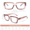 DOOViC Reading Glasses 1.0 - Blue Light Blocking Computer Readers Glasses Oversize Frame for Women (Champagne,Rectangular) view 3