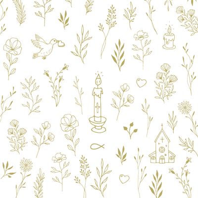 20 Napkins Small Church Symbols Communion Confirmation Christening Table Decoration 33 x 33 cm