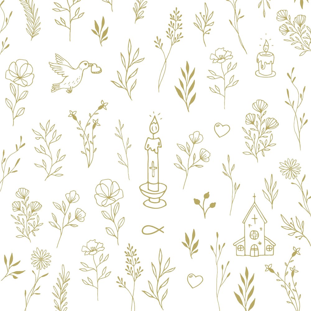 20 Napkins Small Church Symbols Communion Confirmation Christening Table Decoration 33 x 33 cm