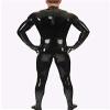 Shiny Patent Leather Catsuit for Men Full Body Men Sexy Design Latex Tight Zipper Jumpsuit Rubber Clothing with Crotch Strap,3XL White view 2
