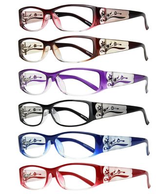 EYEBOGO Kaylee Fashion Reading Glasses for Women, Readers for Women, Ladies Classy Comfortable Cheaters (6-Pack, 1.75)