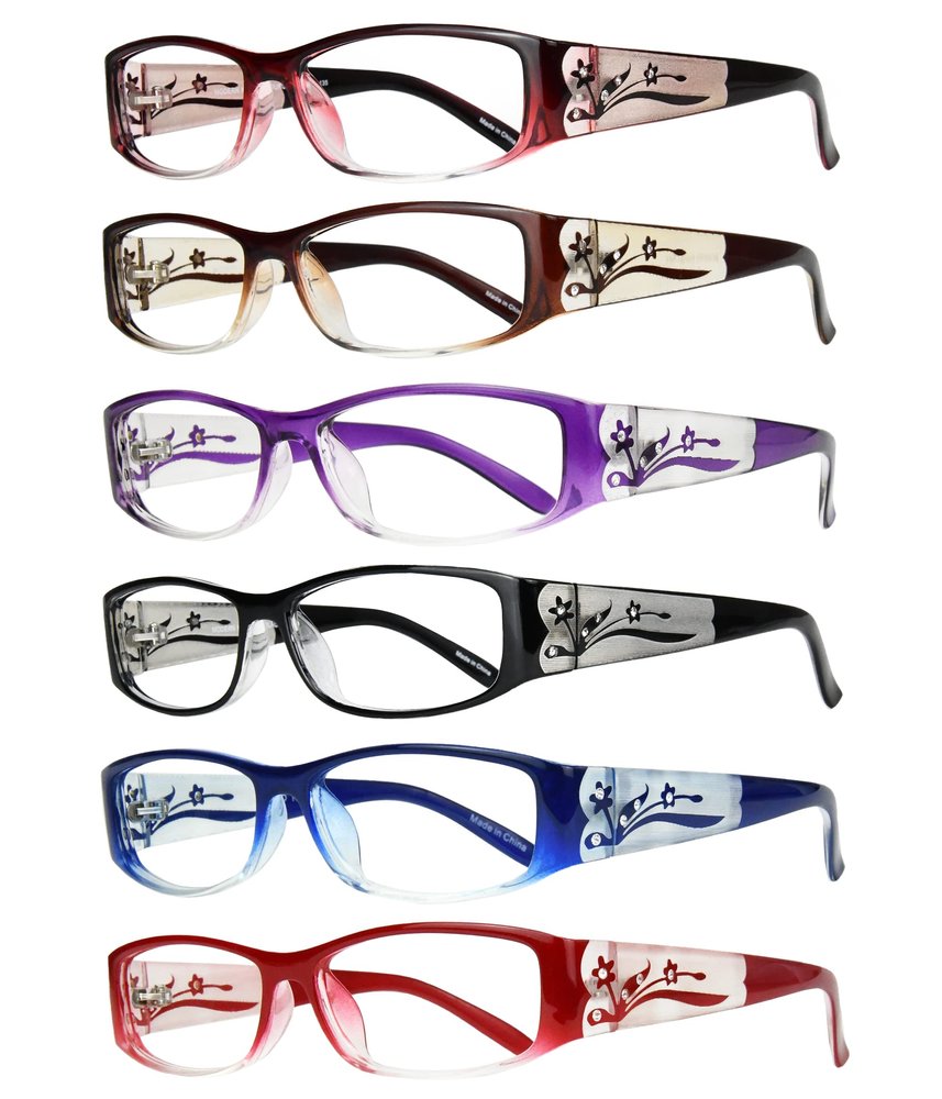 EYEBOGO Kaylee Fashion Reading Glasses for Women, Readers for Women, Ladies Classy Comfortable Cheaters (6-Pack, 1.75)