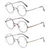 KoKoBin 3 Pack Round Frame Reading Glasses Blue Light Blocking Reader Metal Full Frame Anti Blue Light Retro Glasses Men and Women (3-Pack, 2.00, Diopters) view 1