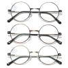 KoKoBin 3 Pack Round Frame Reading Glasses Blue Light Blocking Reader Metal Full Frame Anti Blue Light Retro Glasses Men and Women (3-Pack, 2.00, Diopters) view 2