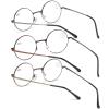 KoKoBin 3 Pack Round Frame Reading Glasses Blue Light Blocking Reader Metal Full Frame Anti Blue Light Retro Glasses Men and Women (3-Pack, 2.00, Diopters) view 3