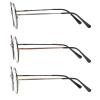 KoKoBin 3 Pack Round Frame Reading Glasses Blue Light Blocking Reader Metal Full Frame Anti Blue Light Retro Glasses Men and Women (3-Pack, 2.00, Diopters) view 4