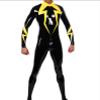 100% Rubber Latex Yellow Black Catsuit Suit Suit Suit Tight 0.4mm Zipper S-3XL,Black,M view 1