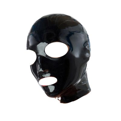 100% Latex Hood Rubber Unisex Mystic Pure Black Hood 0.4mm Size XXS-XXL,Black,S
