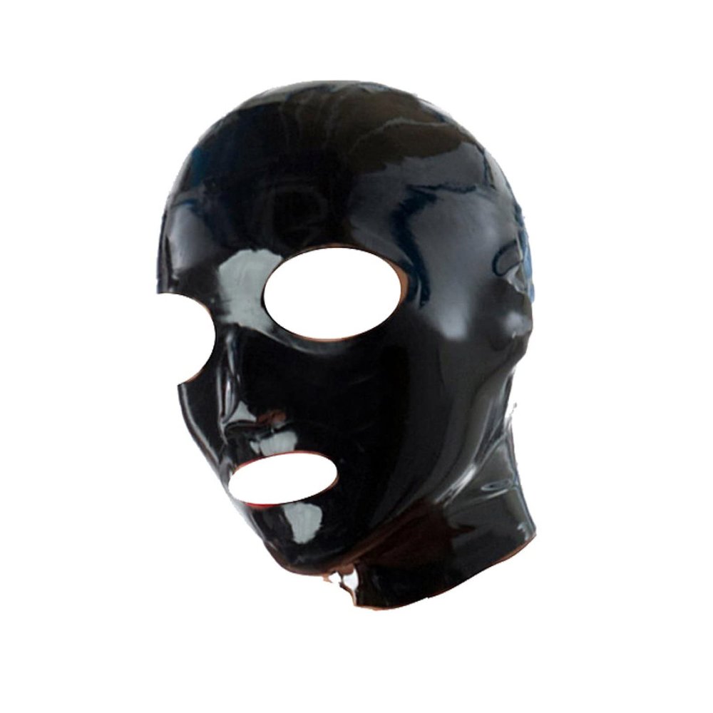 100% Latex Hood Rubber Unisex Mystic Pure Black Hood 0.4mm Size XXS-XXL,Black,S