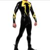 100% Rubber Latex Yellow Black Catsuit Suit Suit Suit Tight 0.4mm Zipper S-3XL, Pink,XL view 2