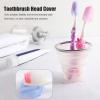 Cyrank Silicone Toothbrush Cover Travel, Toothbrush Cover Portable Travel Toothbrush Covers Toothbrush Head Protectors for Home(Pink) view 2
