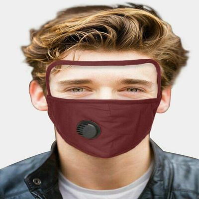 True Face Cotton Face Washable Reusable Bandanas Outdoors Headwear Scarf Face Dust Cover With Filter And Face Bandanas Detachable Eye Shield Wine (5 Pack)