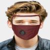 True Face Cotton Face Washable Reusable Bandanas Outdoors Headwear Scarf Face Dust Cover With Filter And Face Bandanas Detachable Eye Shield Wine (5 Pack) view 1
