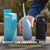 BIDOO Universal Portable Bidet Bottle with Soft Silicone Nozzle, Leak-Proof Cap & Nylon Pouch Compact Reusable Hygiene Hand Bidet for Travel, Elder Ease, New Moms & Pre/Post-Intimacy - Pebble view 4