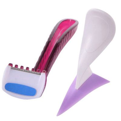 Danlai Triangle Shape Bikini Trimmer Sexy Female Pubic Hair Removal Shaving Stencil Privates Shape Secret Intimate Tools Kit