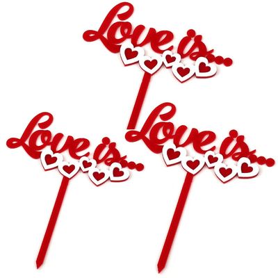 10 Pcs Acrylic Love Valentine's Day Dessert Food Cake Topper Wedding Decorations For Cake Decorations Valentine's Wedding Party Holiday Supplies