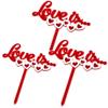10 Pcs Acrylic Love Valentine's Day Dessert Food Cake Topper Wedding Decorations For Cake Decorations Valentine's Wedding Party Holiday Supplies view 1