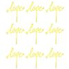 10 Pcs Acrylic Love Cupcake Dessert Cake Topper Decor For Valentines Day Party Decorations, Wedding Anniversary Party Decorations, Photo Prop view 1