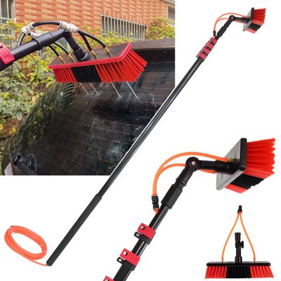 12ft/ 3.6m Solar Panel Cleaning Brush Water Fed Brush with Thread for Telescopic Pole, Cleaning and Washing Tool for Window Glass, Solar Pane