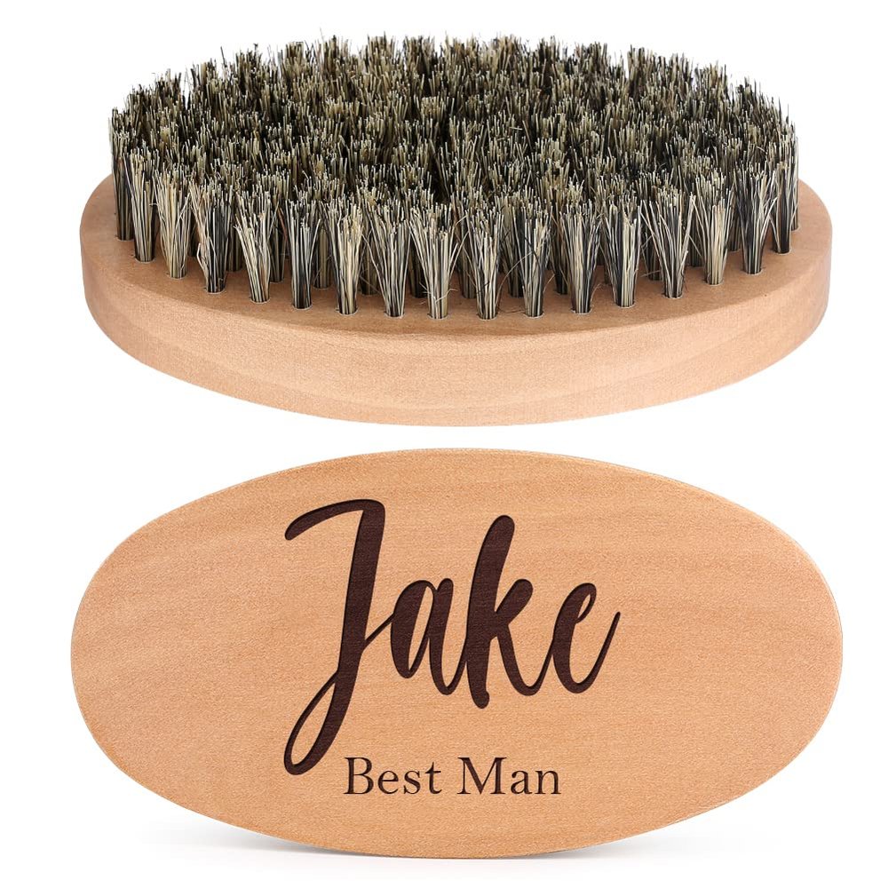 Personalised Beard Brush for Men, Engraved Name Boar Bristle Beard Brush for Dad Husband Boyfriend Groomsmen, Personalised Gifts for Father's day, Valentine's Day, Birthday, Wedding