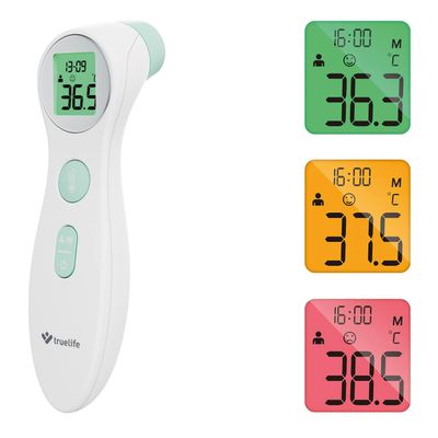 TrueLife Care Q6 Thermometer Accurate Non-Contact Infrared Contactless Forehead Thermometer with Colorful LCD Display for Children and Adults | CE, RoHS, ISO, SUKL approved