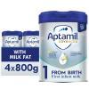 Aptamil Advanced 1 First Infant Baby Milk Powder Formula, from Birth, 800g (Pack of 4) view 1