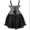 jutrisujo Corset Dress Sexy Skirt Set Gothic Outfits Costume Basquesr Victorian Khaki Black 2XL view 3