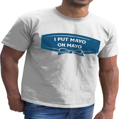 SmartyPants I Put Mayo On My Mayo T-Shirt Top British Mayonnaise Thick Creamy Sauce Dressing Condiment Egg Yolk Funny Joke Fun Phrase Saying Play Words Gift Present (3-4 Years, White)