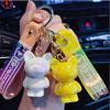 AUGEN Holographic Teddy Bear Charm Yellow PVC Keychain For Gifting With Key Ring Anti-Rust (Pack Of 1) view 3
