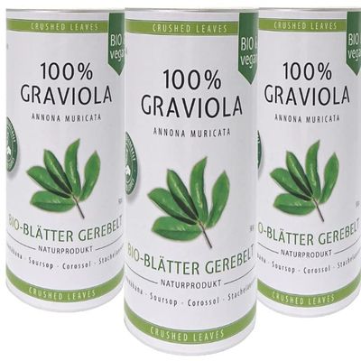 3 x 100% Organic Soursop/Graviola Crushed / 3 x 50 g/No Pesticides/Wild Collection/New Harvest/Direct from the manufacturer Graviola.de Germany.