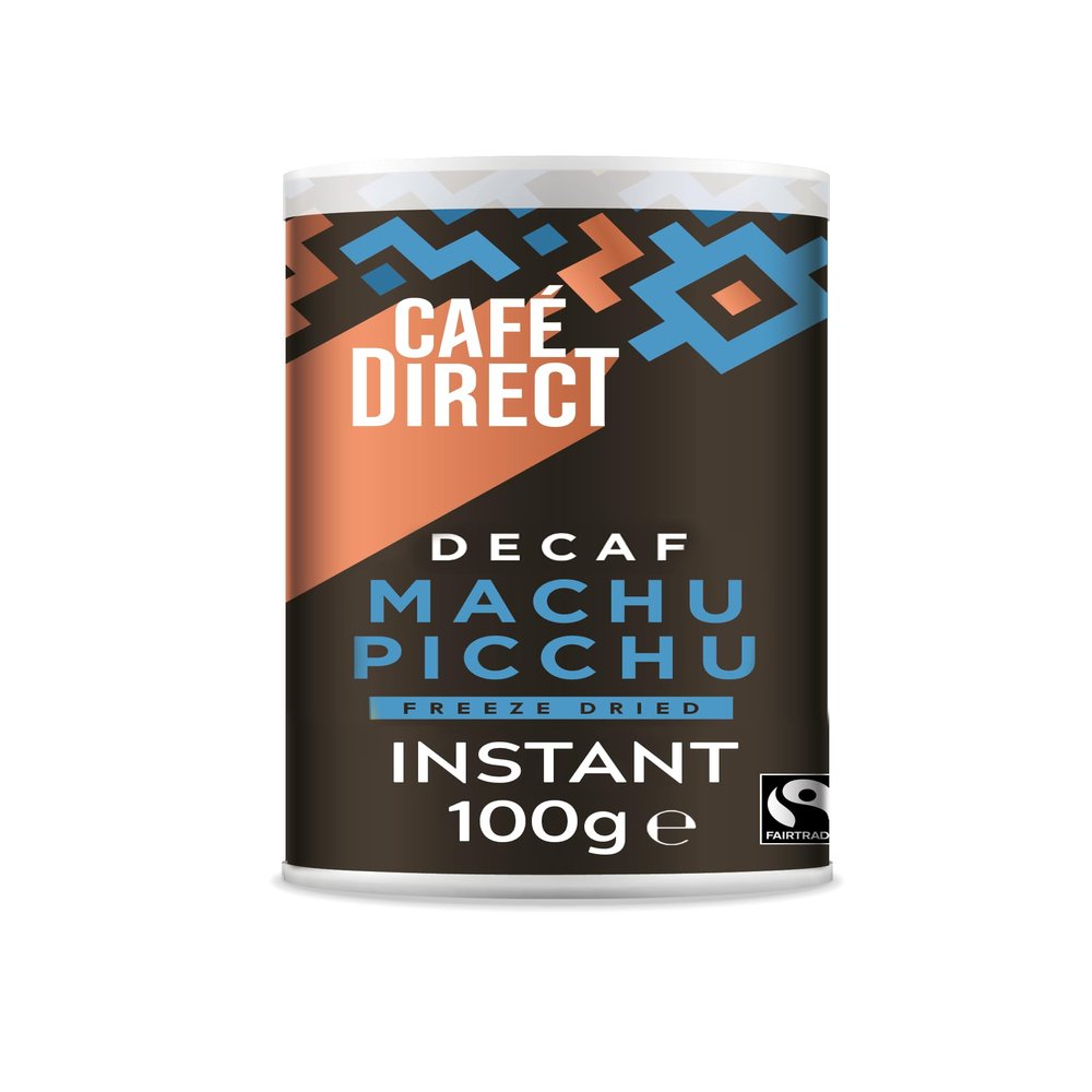 Cafdirect Fairtrade Freeze Dried Instant Machu Picchu Decaf Coffee, 100g, (Pack of 6)