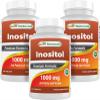 Best Naturals Inositol 1000 mg 120 Tablets - Manufactured in a USA Based GMP Certified and FDA Inspected Facility and Third Party Tested for Purity. Guaranteed!! (120 Count (Pack of 3)) view 1