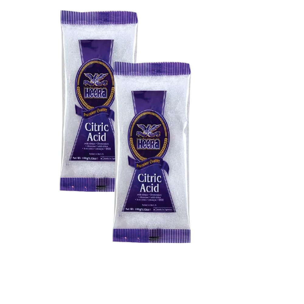 Heera Citric Acid 100g (Sour Salt) (Pack of 2)  Used in Cooking to Add Sour Flavor - A Secret Ingredient to Brighten Your Dishes - A Must-Have Ingredient in Kitchen