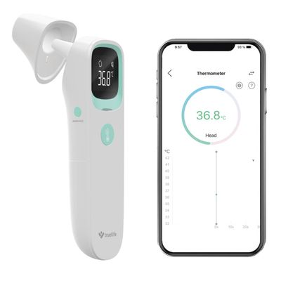 TrueLife Care Q10 BT forehead and ear thermometer with Bluetooth and app Non-contact infrared contactless forehead thermometer for children and adults | CE, RoHS, ISO, SUKL approved
