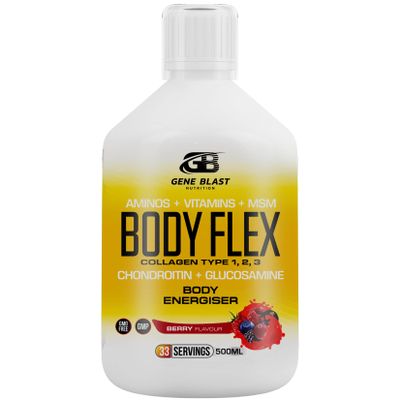 Gene Blast Body Flex  Liquid Joint Support Formula with Collagen Types I, II & III, Glucosamine, Chondroitin & MSM  33 Servings