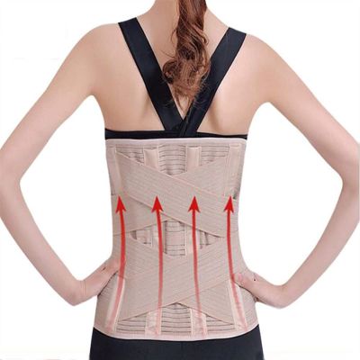 Lumbar Support Belt For Men Women Elastic Adjustable Lower Back Support Waist Trimmer Belt Decompression Relieves Low Back Pain (Color : Khaki, Size : XL)