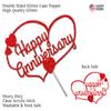 Happy Anniversary Glitter Cake Topper, Party Decorations Ideas, Premium Quality Decoration, Sturdy Doubled Sided Glitter, Acrylic Stick. Made in USA (Red) view 3