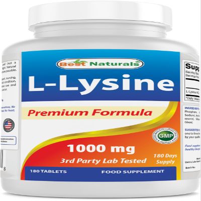 Best Naturals L-Lysine 1000 mg 180 Tablets (180 Count (Pack of 2))