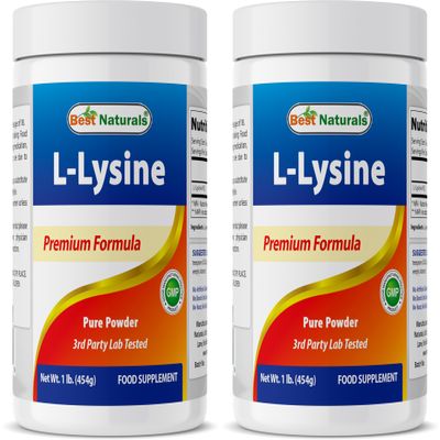 Best Naturals Lysine Powder, 1 Pound - 100% Pure (1 LB (Pack of 2))