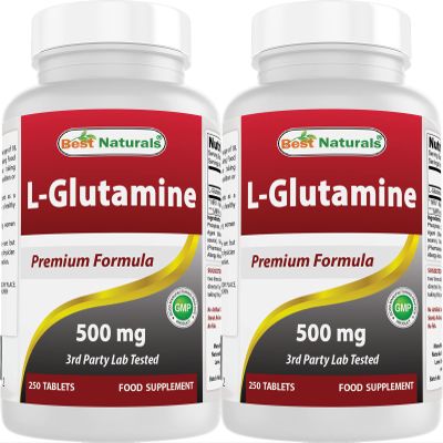 Best Naturals L-Glutamine 500 mg 250 Tablets (250 Count (Pack of 2))