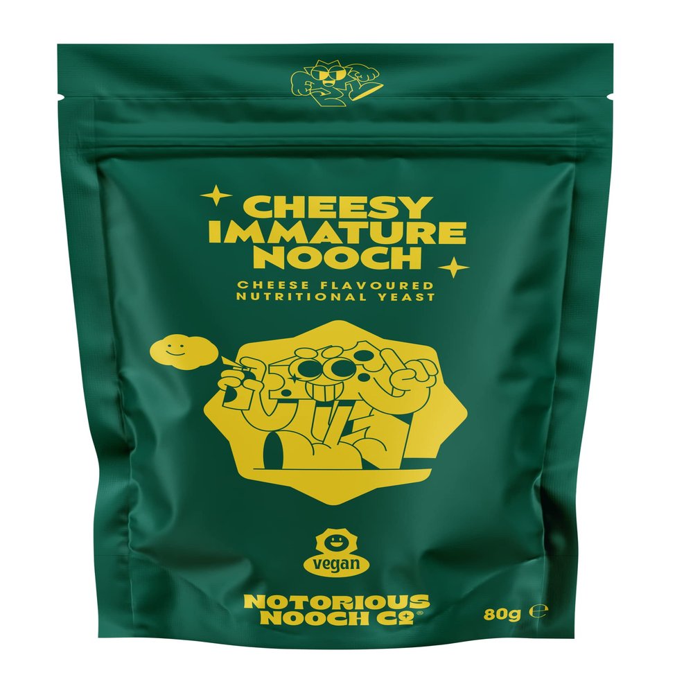 NOTORIOUS NOOCH CO|Nutritional Yeast Flakes - Immature Cheese Flavour | Gluten Free Vegan Nooch | Non GMO 80g