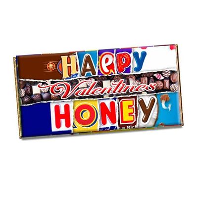 Happy Valentine Honey Novelty Chocolate Bar Wrapper Label for Valentines, Birthday, Anniversary Xmas, Gift Present #732 (without chocolate bar)