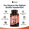 Gentle Iron Tablets 28mg High Strength Ferrous Fumarate Iron - Vegan Iron Supplements for Men and Womens Health - Reduction in Tiredness and Fatigue, Supports Immune, Health and Energy view 4