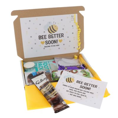 Pamper GET WELL SOON Treat Gift Box Hug in a Box Personalised Letterbox Gift FOR Men with Hot Chocolate
