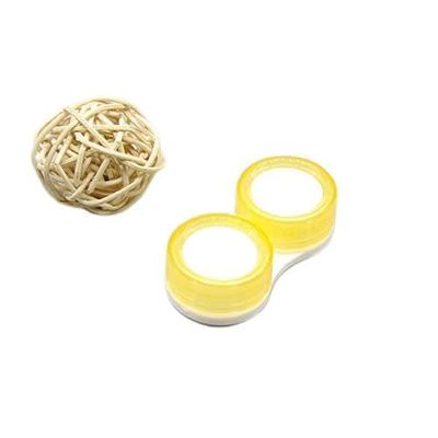 2pcs Set Eyes Care Container Cute Lens Case Travel Glasses Lenses Fashion Classic Box Kit Holder Marble Contact Lens Case-F 1PC Yellow,Russian Federation
